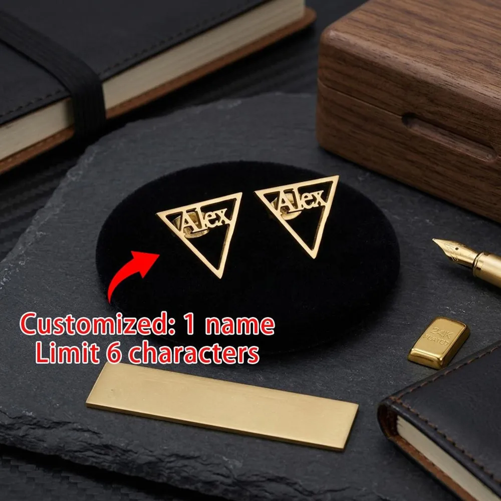 Custom Triangle Cutout Name Earring Stainless Steel Stud Name Earrings Personalize Gift for her