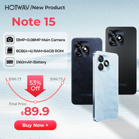 New HOTWAV NOTE 15 Smartphone Android 14 5160mAh large Battery Cell Phone 8GB+64GB+13MP+5MP 6.6\