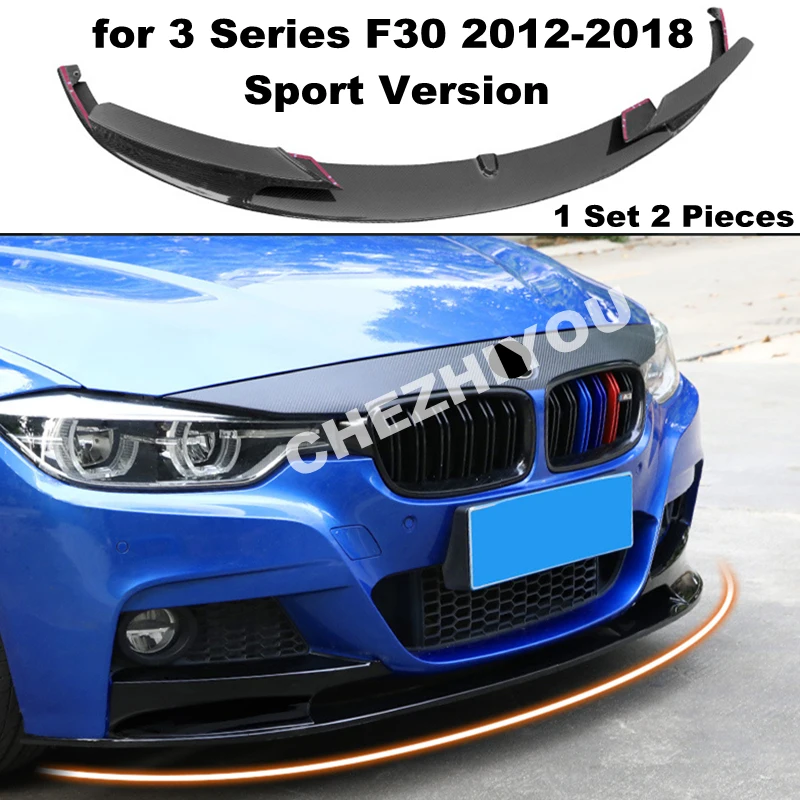 

Car Front Bumper Lip Diffuser Spoiler Protector Cover Guard Deflector Lips for BMW 3 Series F30 F35 Sport Version 2012-2018 2PCS