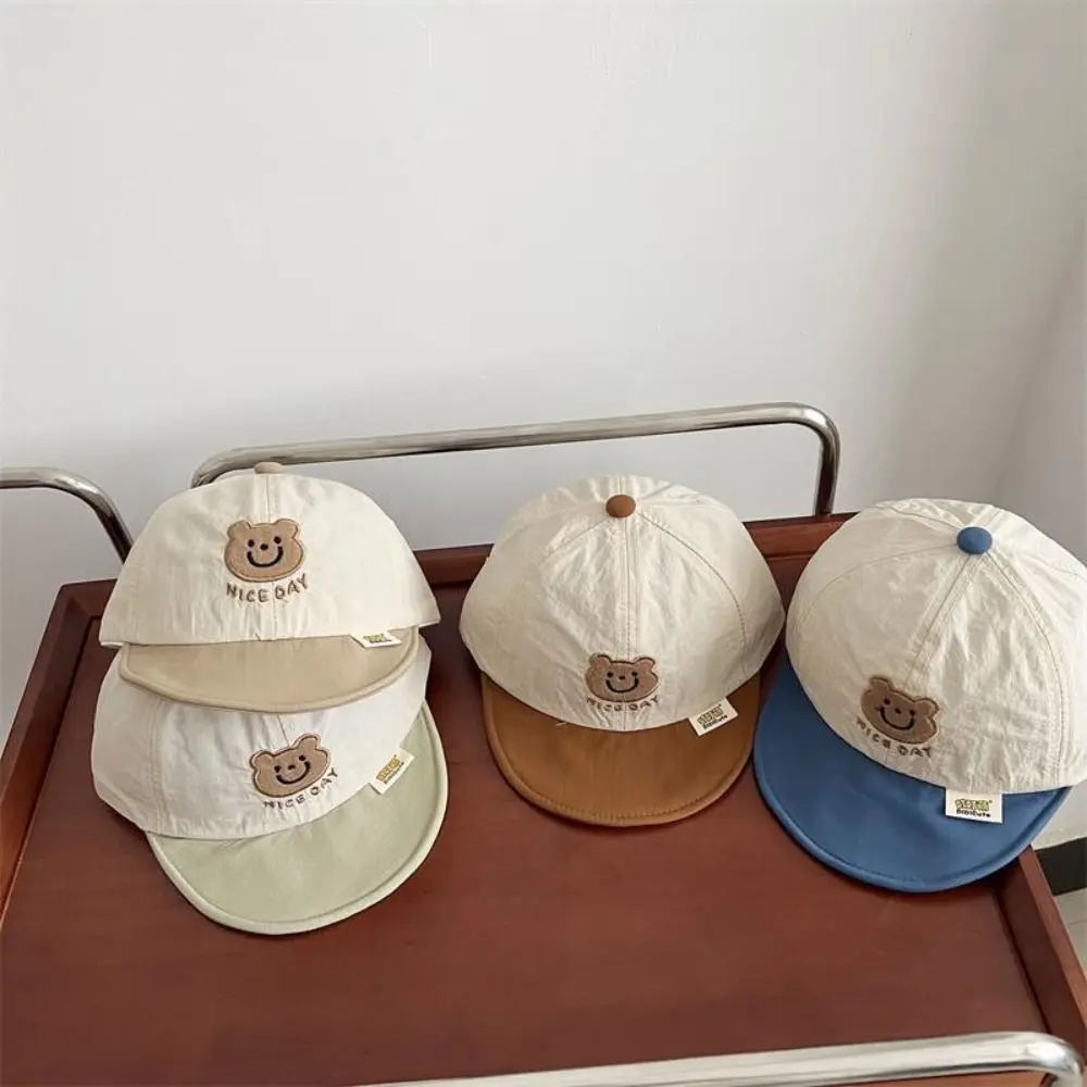 

Ins Summer Bear Baseball Cap Soft Quick-drying Baby Peaked Hat Breathable Thin Children Sunscreen Cap Toddler