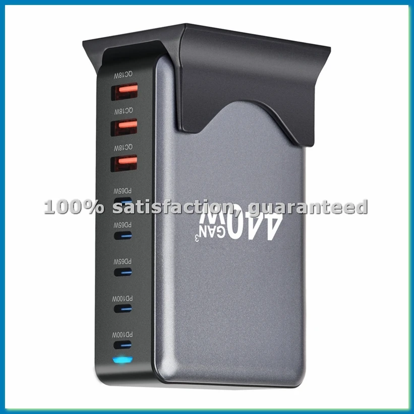 

НОВЫЙ 440W GaN быстрый зарядный адаптер USB Type-C 3.0, 8-портовое зарядное устройство PD для мобильных устройств, удобное для переноски, зарядка для планшетов, вилка EU - A51M