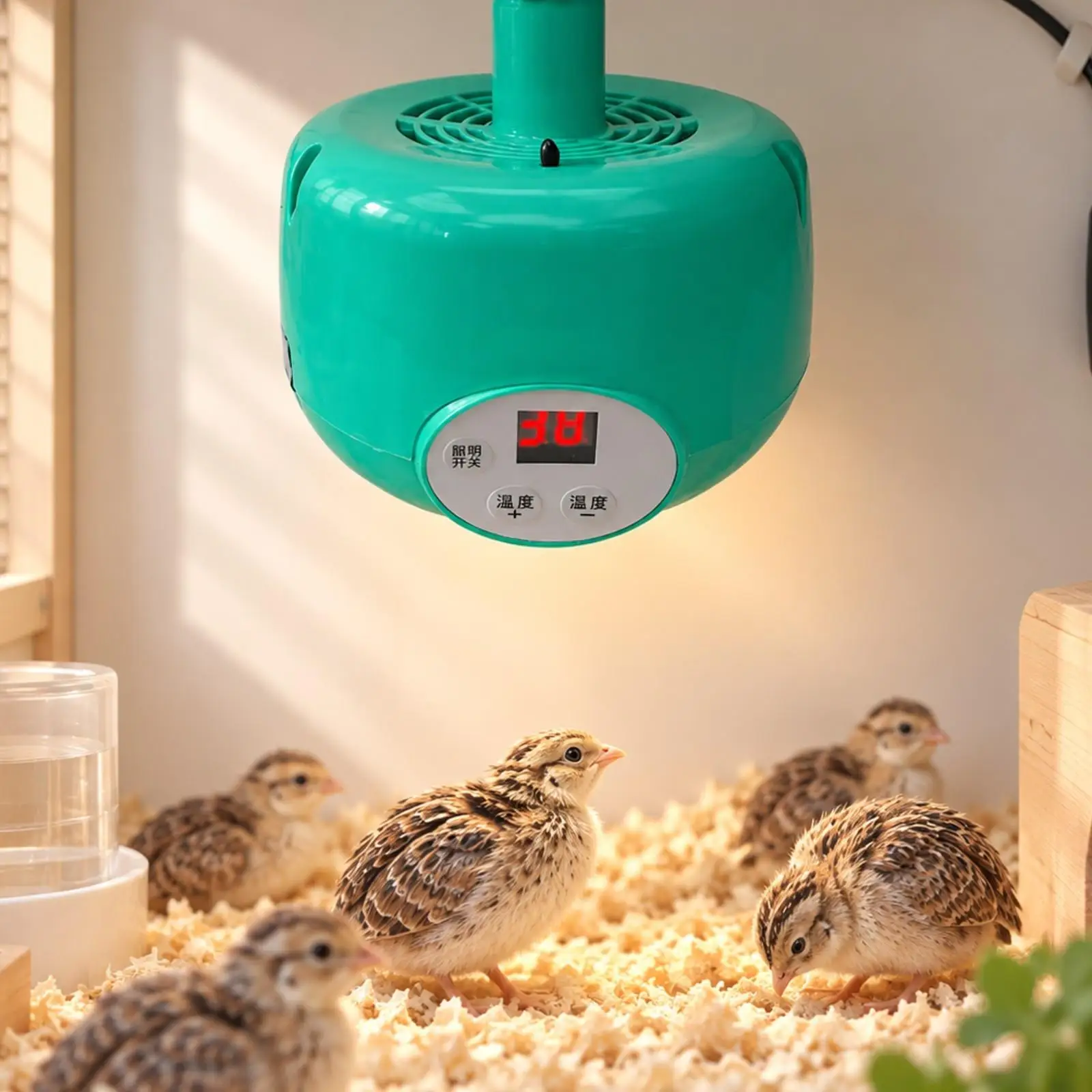 Plastic Bird Heat Lamp with Hanging Holder Thermostatic Pet Warmer for Chicken Coop Poultry Cage Animal Nursery Use