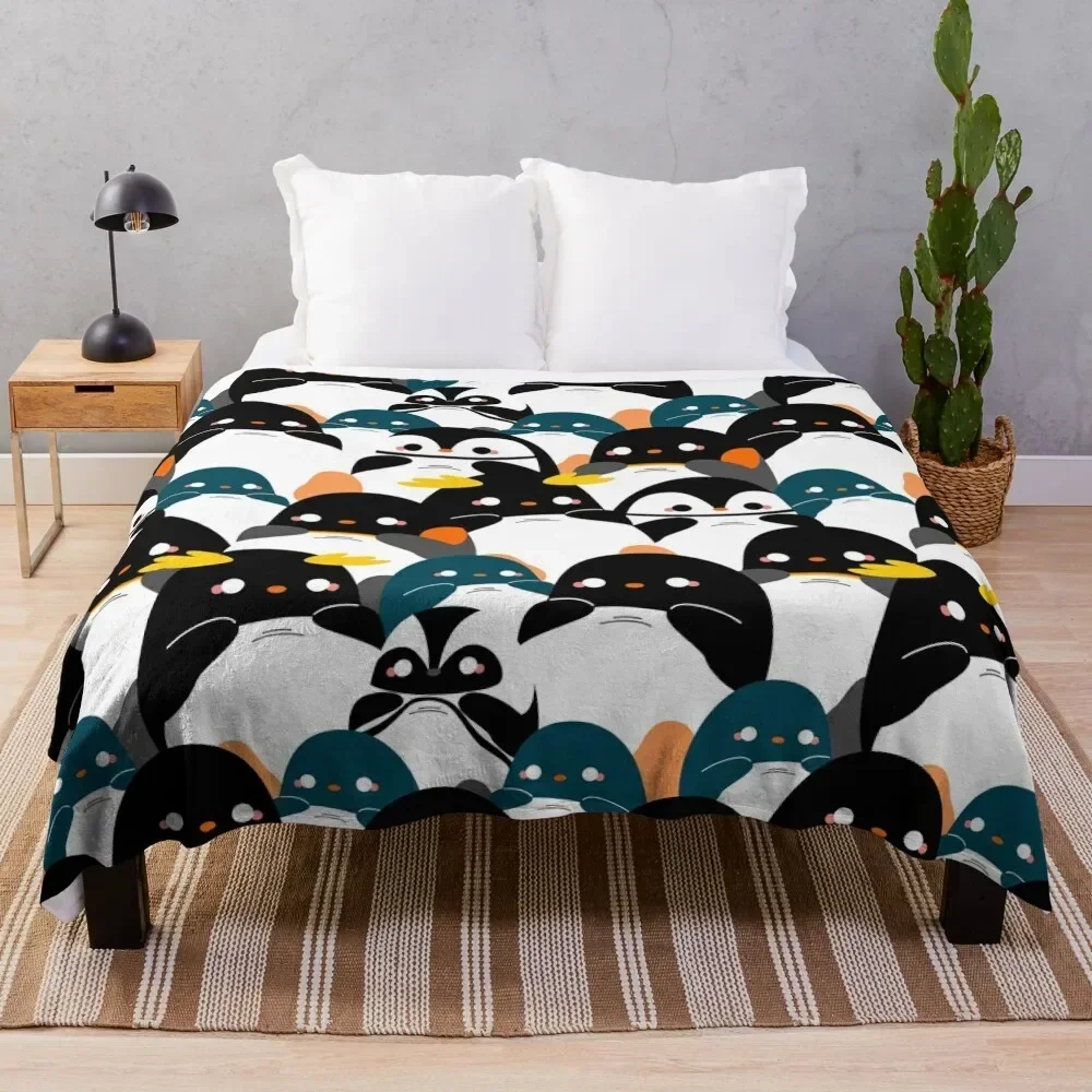 Chubby Penguin Pattern Throw Blanket cosplay anime warm for winter manga Blankets