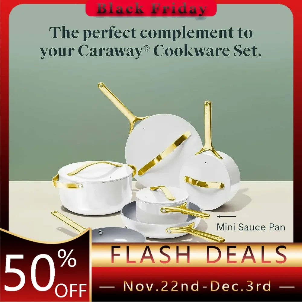 

Mini Cookware Set - Non-Stick Ceramic Fry Pan (1.05 qt, 8") & Sauce Pan (1.75 qt) - Non Toxic, PTFE & PFOA Free - Oven Safe