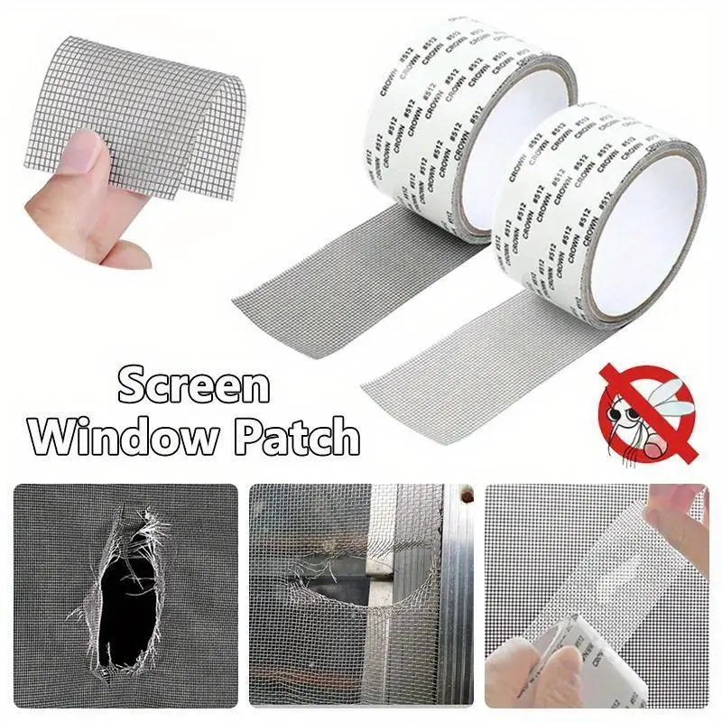 10rolls Window Screen Mosquito Net Repair Tape Self-adhesive Covering Wire Mesh Tape Seal Window Door Tears Holes Patch Repair