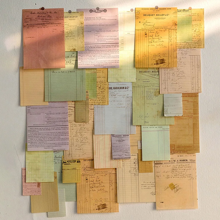 100pcs/pack Vintage Scrapbooking Light Paper Kit DIY Junk Journal Collage Stationery Background Decor Materials Paper