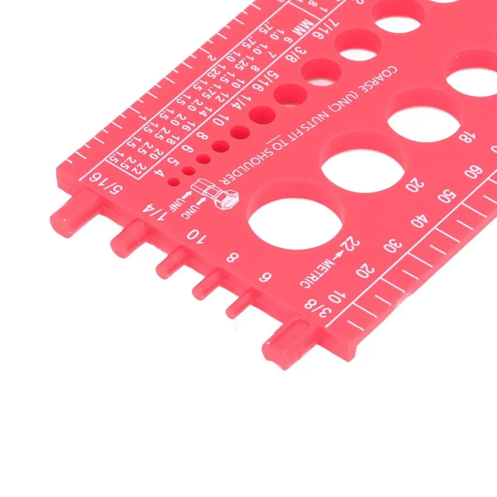 

Plastic Material​ Nut Bolt Thread Gauge​ Red / Orange /Black Inch and Metric Measurement​ Screw Thread Checker​