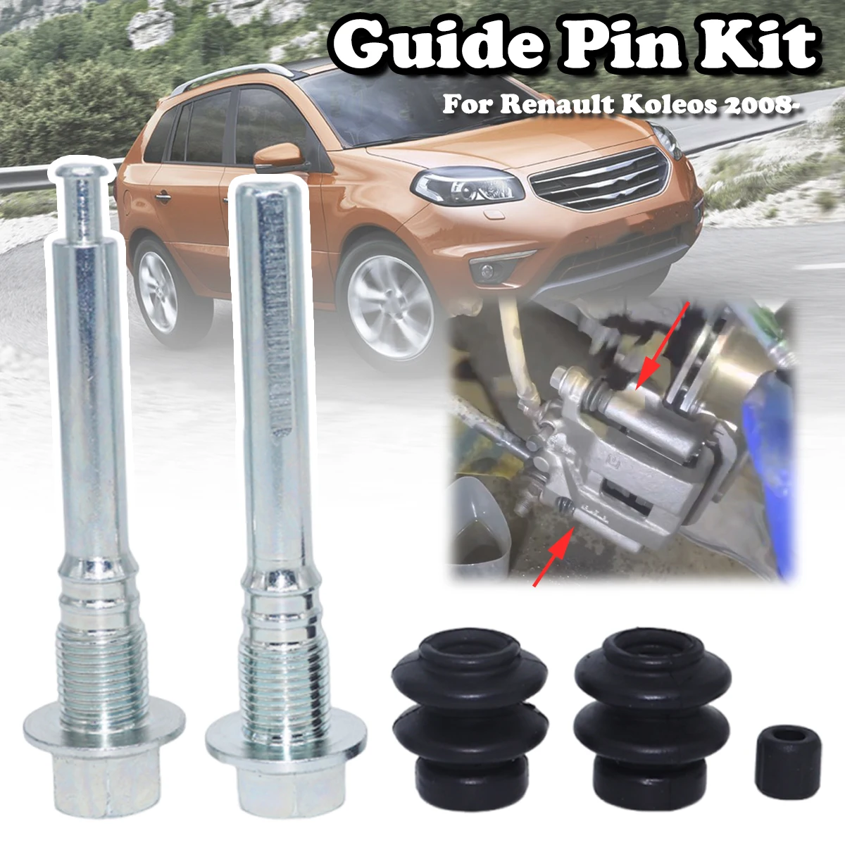 

Rear Brake Caliper Cylinder Slider Guide Pin For Renault Koleos 2008 2009- Left Right Disc Housing Bolt Bushing Boot Spare Parts