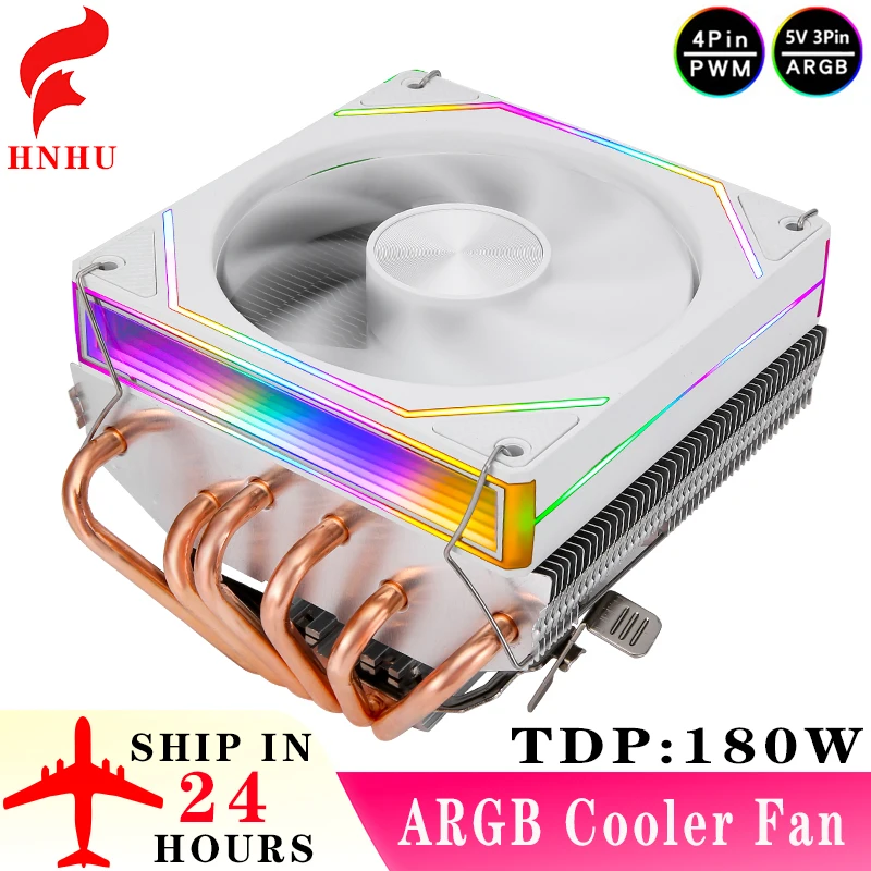 

HNHU 6 Heat Pipe Horizontal Cooler CPU Processor Air-cooled 120mm PC Argb Fan Compatible LGA1700 1200 115x 2011 x79 x99 2066 AMD