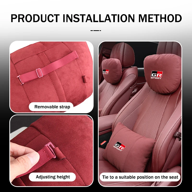 Car Headrest Comfortable Anti-fatigue Lumbar Cushion Suitable For Toyota GR Sport Gazoo Racing Yaris 86 Corolla Hilux Supra view 2