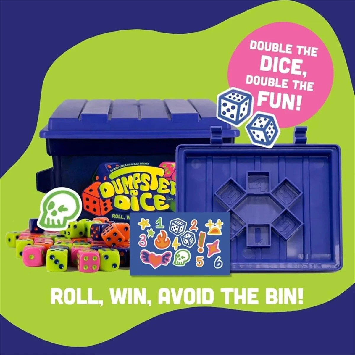 

A17I Dumpster Dice Game Family Board Game for 4 Players Fun with 80 Dice Perfect for Parties Travel Games for Kids