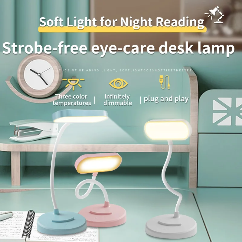 

Led Desk Lamp Touch Charging And Plugging Dual-Use Dimming Color Eye Protection Desk Student Dormitory Charging Study Desk Lamp