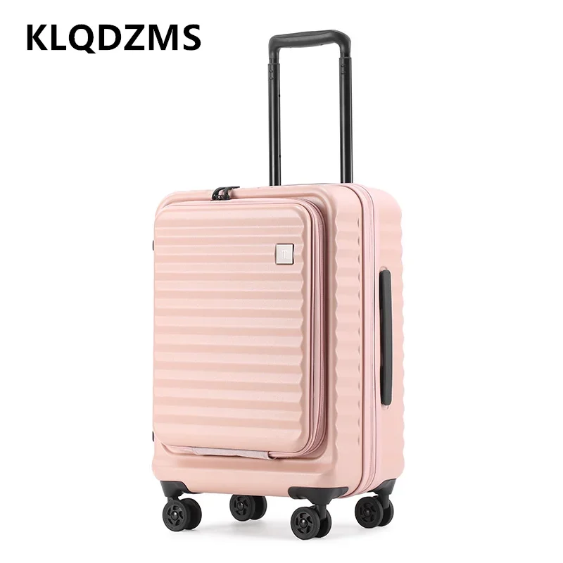 KLQDZMS-Valise pour Ordinateur Portable de 20, 24 et 28 Pouces, Boîte d'Embarquement à Ouverture Frontale, Chariot de Grande Capacité, ABS + PC, Bagage de Voyage