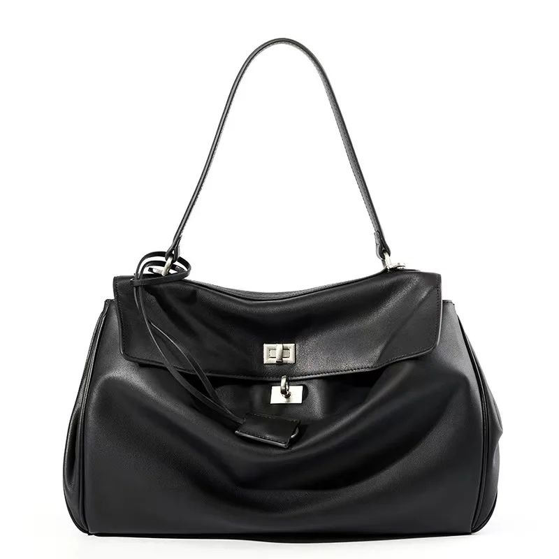 Genuine Leather Gold Retro Bag Large Capacity Tote Bag High Quality Versatile Handbag Crossbody Bag сумки копии брендов