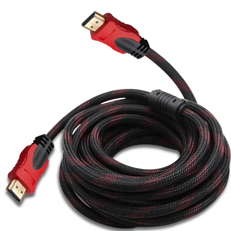 High Speed HDMI Cable HDTV Black And Red Braided Compatible HDMI 1.4V Cable High Speed TV Data Computer Monitor Support 3D 1080P