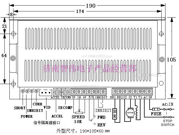 Surfacing machine driver MMT-220DP04BL-FR\ 6BL\ 08BL motor controller forward and reverse governor
