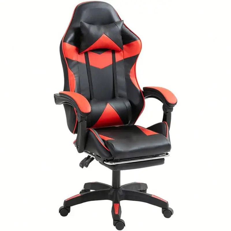 

360 degree rotating game racing chair, adjustable height, tiltable function, leather waist pillow, headrest, cooling function