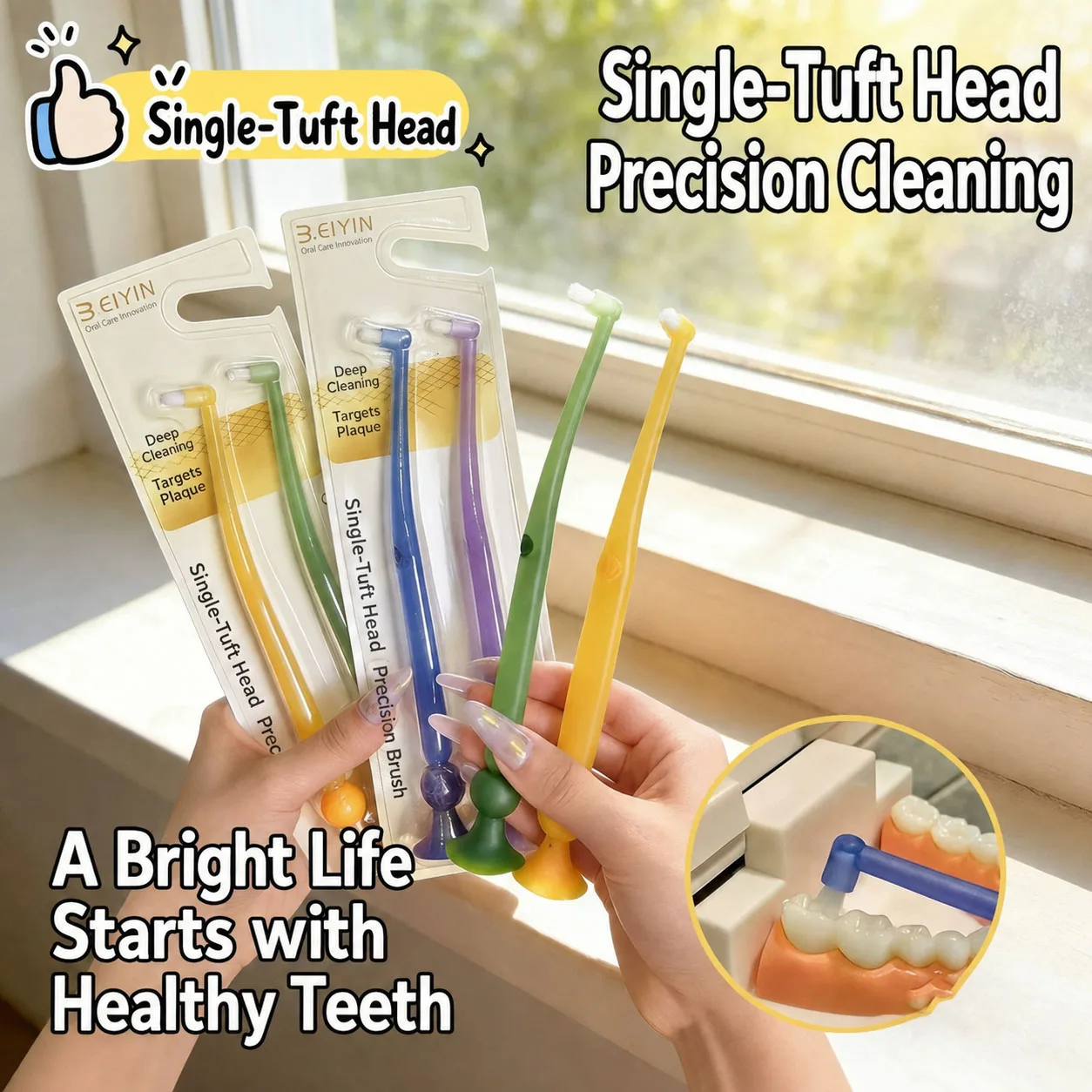 Orthodontic Interdental Brush Single-Beam Soft Teeth Cleaning Toothbrush Oral Care Tool Small Head Soft Hair Implant Adult