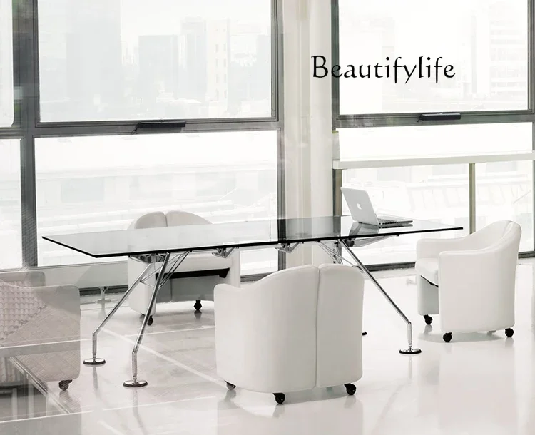 

NEW Nordic designer stainless steel rectangular dining table modern home restaurant office new