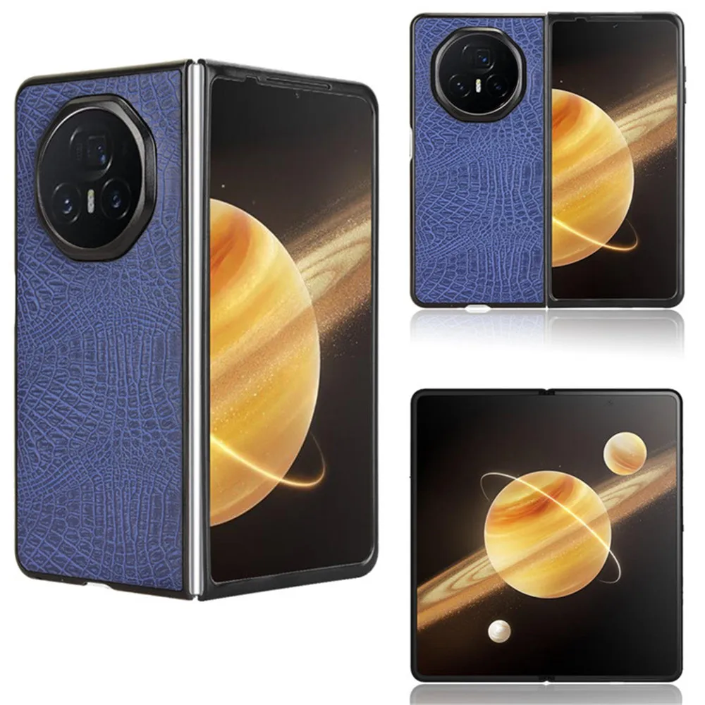 لهواوي الشرف ماجيك V3 فيوجن جلد التمساح الملمس بولي Leather الجلود + حافظة صلبة للكمبيوتر الشخصي لهاتف Honor Magic V3 Coque #2