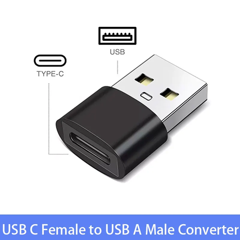 USB Male To USB C Adapter, USB To Type C Fast Charging/Transfer and OTG Function. Compatible with IPhone15 14 13 Plu