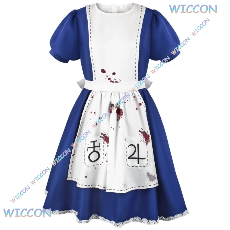 Cos C Anime Alice vestido de princesa delantal de sirvienta vestido juego locura Cosplay disfraz mujer chica fiesta de Halloween Sexy Kawaii