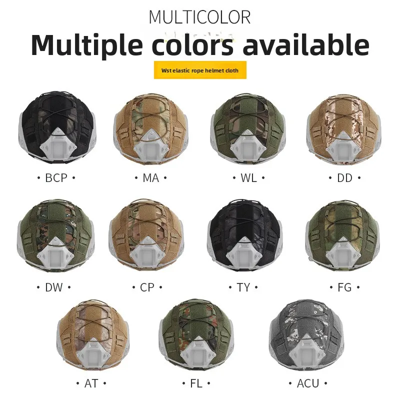 Tactical Helmet Cover Nylon Mesh - Anti-Scratch Wear-Resistant with Strong Velcro, Outdoor Shooting Airsoft Protective Gear