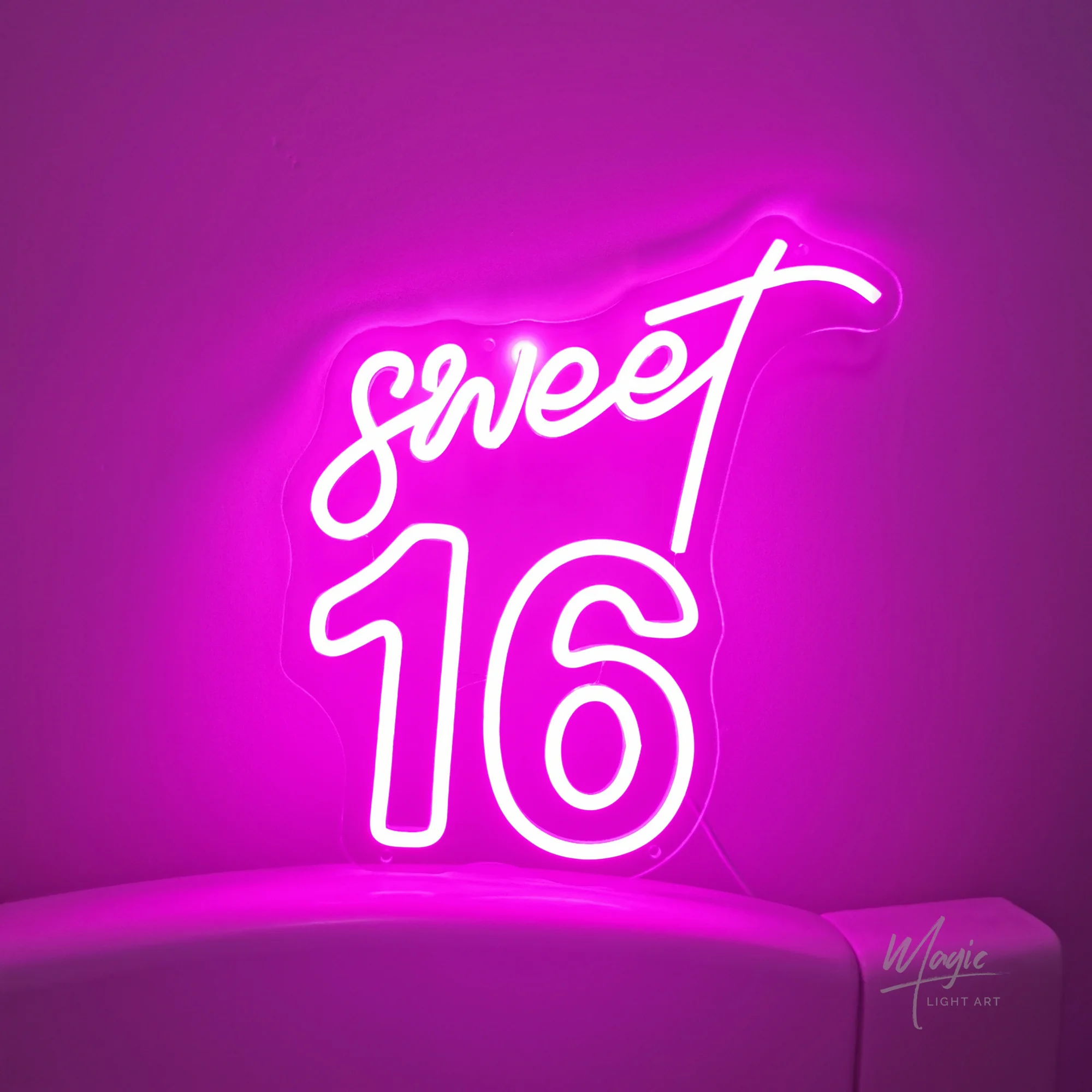 

Неоновая вывеска Sweet 16, светодиодная неоновая лампа, украшение для вечеринки в честь 16-го дня рождения, персонализированный неоновый подарок на 16 лет для мальчика или девочки