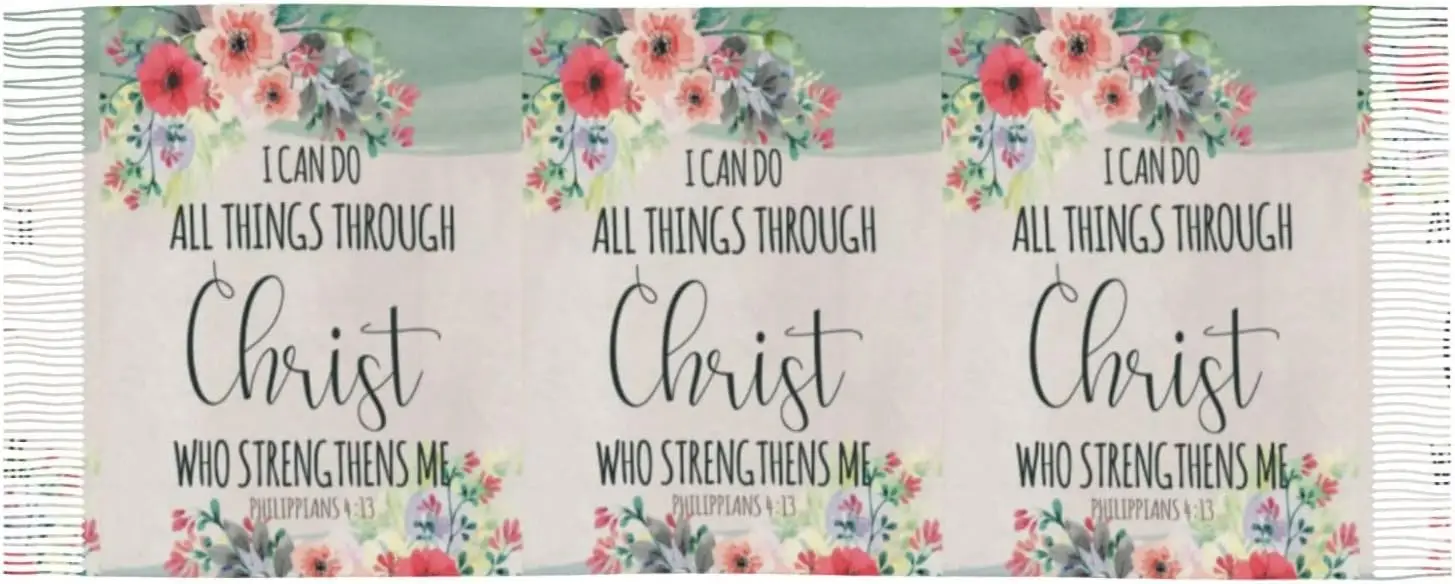 الأزهار المسيحية صدق يسوع عيد الميلاد الكشمير وشاح مع شرابات لينة الدافئة لربيع الخريف الشتاء والهدايا الدفء