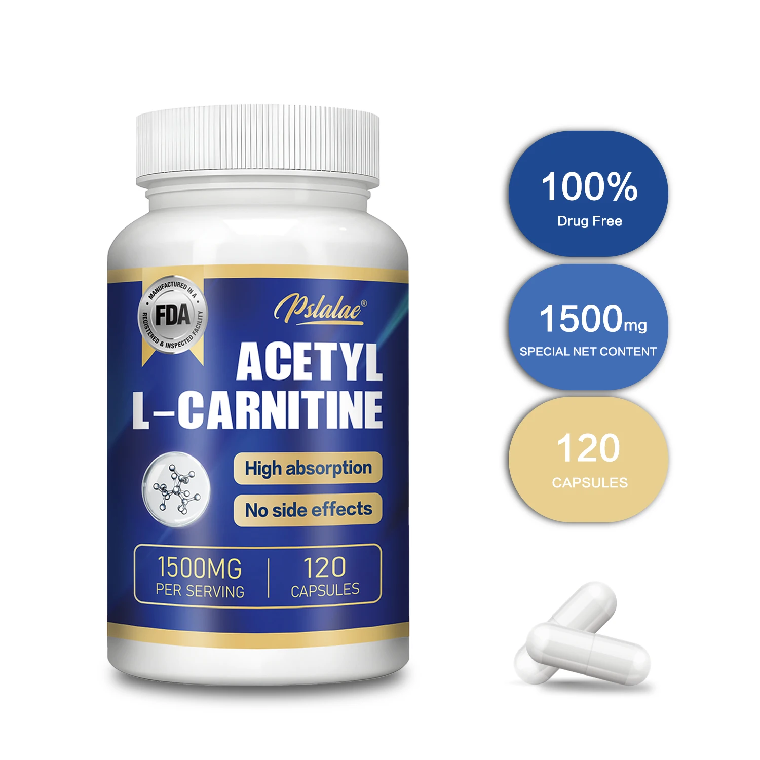 

Acetyl L-Carnitine - Supports Memory Focus, Increase Body Performance, Metabolic Energy Fitness Exercise