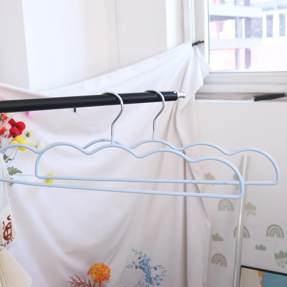 

5Pcs Metal Sheet Drying Racks Thickened Traceless Large Clothes Hanger Heavy Duty Anti-slip Bath Towel Hanger Living Room