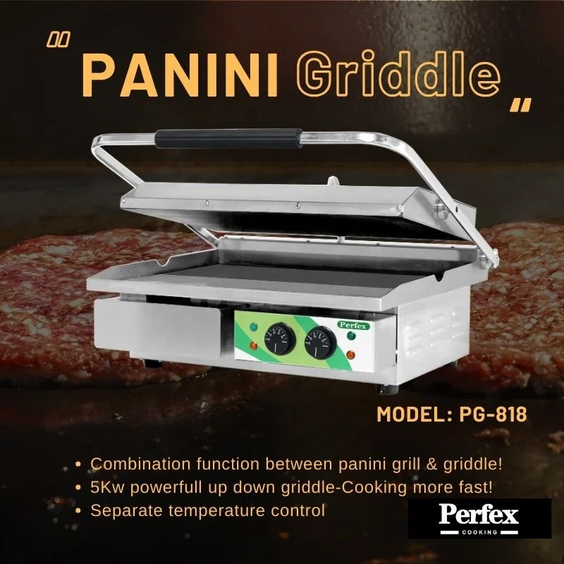 electric grills griddles for burger big size panini griddle machine commercial fast food kitchen equipment supplier perfex