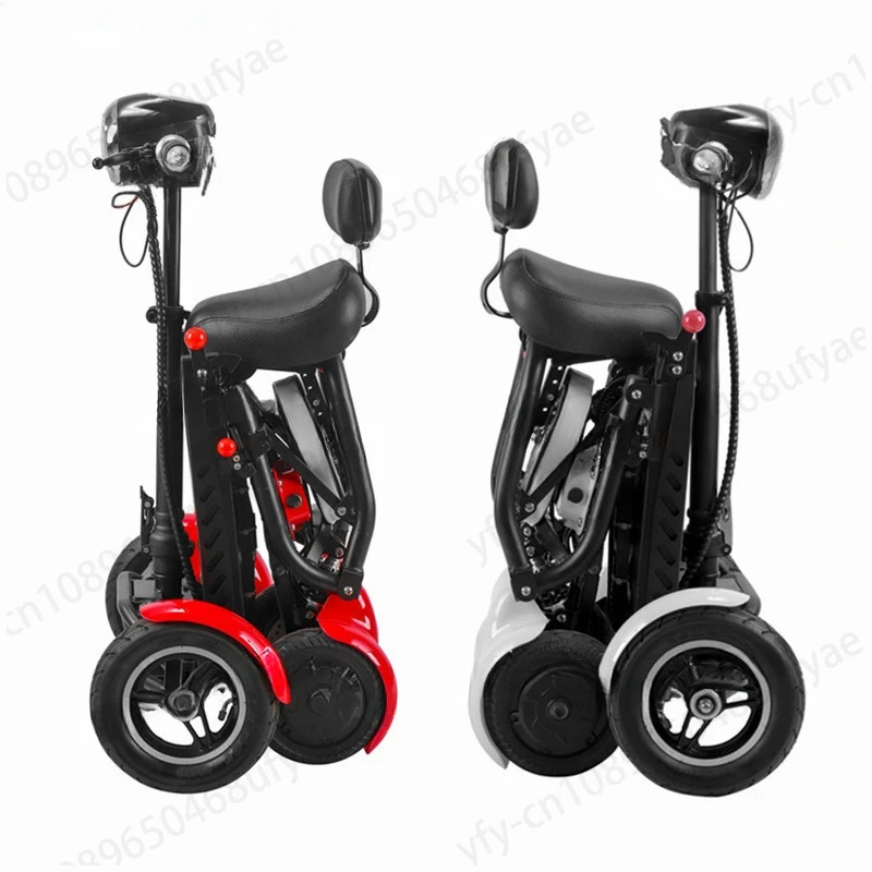 Foldable Four Wheel Electric Scooter for Old People Seniors Travel Folding Mobility Scooter 4 Wheels 250W Dual Motor Protable