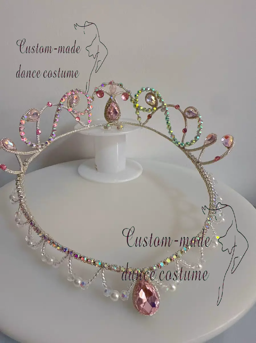 

Ballet Headpiece Crown, Pink Integrated Tiara, Silver Fairy Sleeping Beauty Dancer Fairy, Versatile and Universal Style