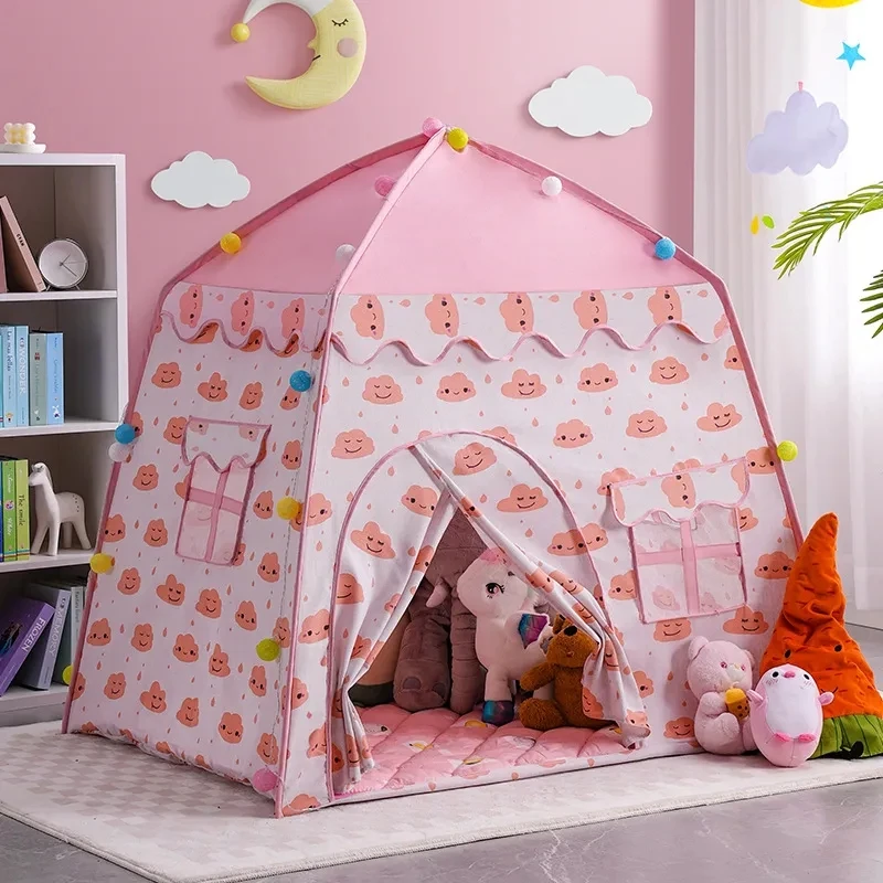 Tente de Jeu Intérieure et Extérieure pour Enfant, Château de Princesse Tipi, Jouets Cubby Pliants, Maison de Chambre, Jardin