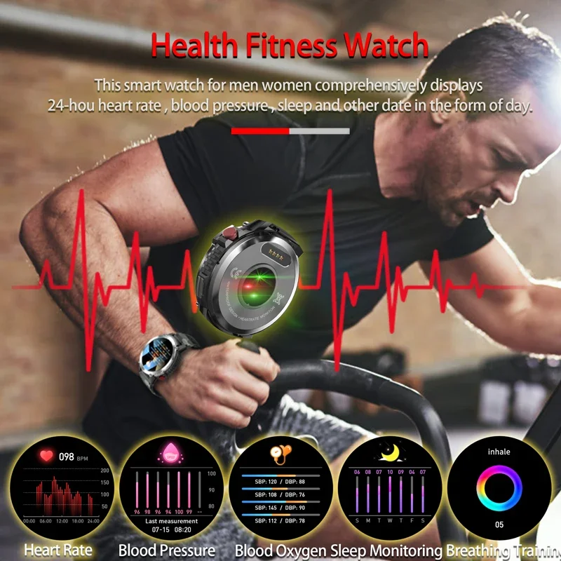 2023 New Smart Watch Men Bluetooth Call Sport Watches for Xiaomi Android Ios 4gb 1.6 \'\' Round Ip68 Waterproof Smartwatch Outdoor