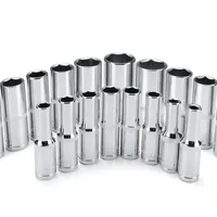 11Pieces Metric Long Chrome Socket Set 6-Point Deep Socket 1/4-Inch Drive From 4 Mm To 14 Mm Professional Grade