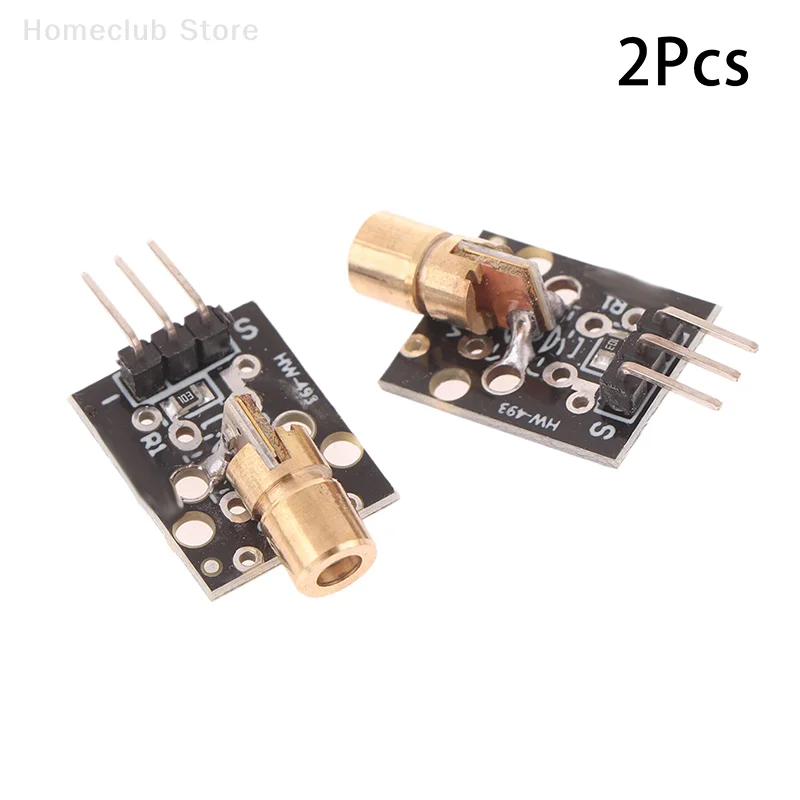 Homeclub Store Laser Head Sensor Module KY-008 3pin 650nm Red Laser Transmitter Dot Diode Copper Head Module GOHJMY