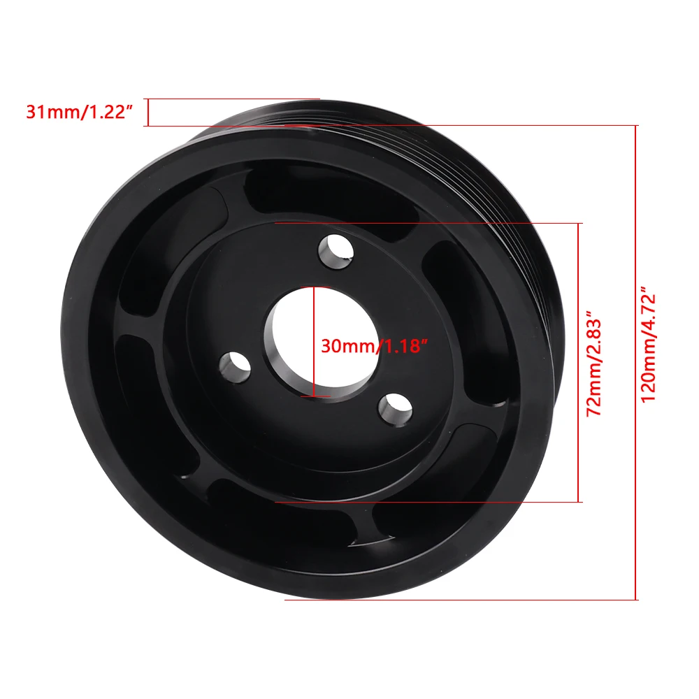 Black Power Steering Aluminium Pulley 32427553955 For BMW E82 E88 135i E90 E91 E92 E93 335i 335xi N54 Belts Pulleys Engine Parts view 2
