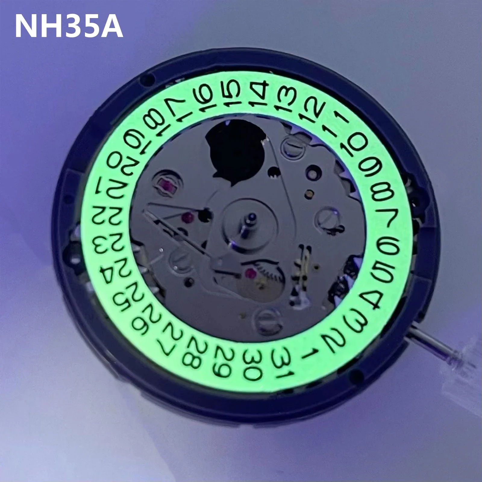 Newest NH35A Premium Mechanical Movement Green Luminous Datewheel 24 Jewels Automatic High Accuracy Movt Replace DIY