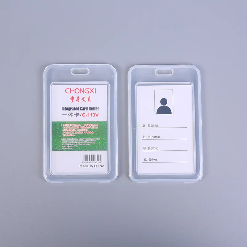 Employee's Pass Work Card Holder Transparent ID Tag Case Cover Protector Working Permit Case Sleeve