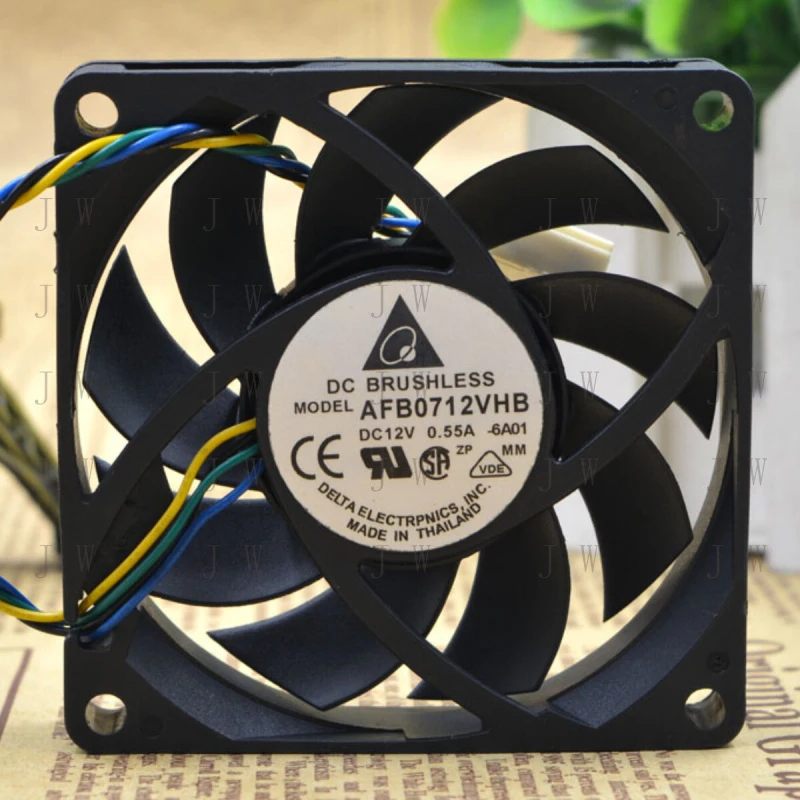 W  FOR DELTA 7CM 7015 AFB0712VHB 12V 0.55A 4-wire PWM Chassis Cooling Industrial Fan