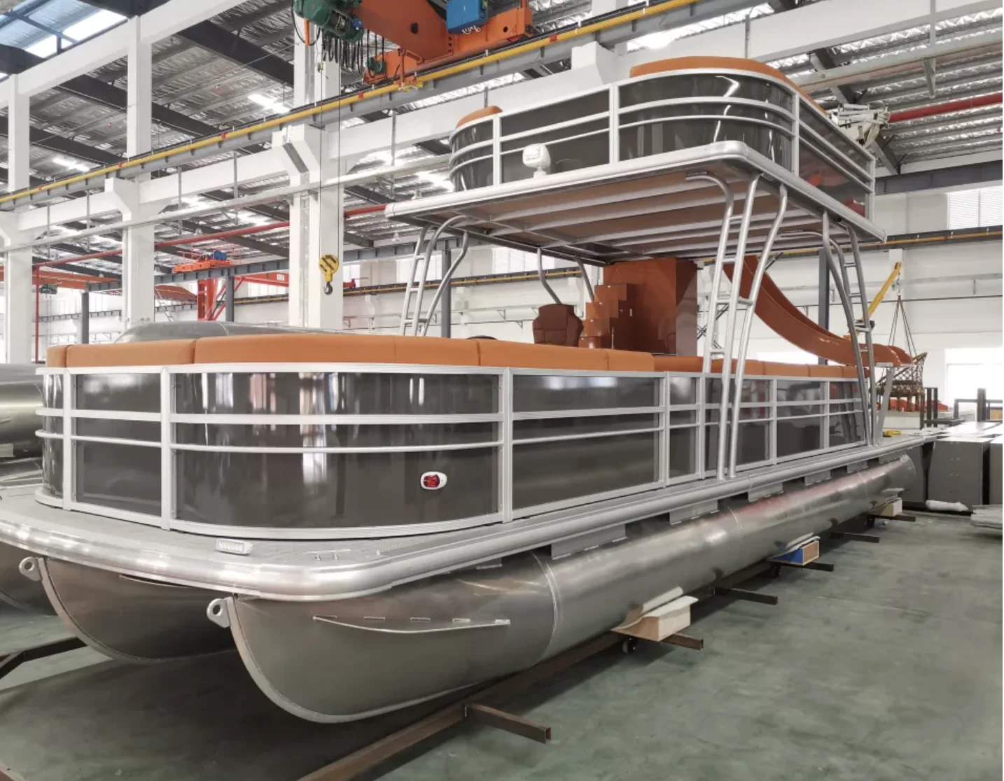 Professional customized double hull pontoon boat for sale