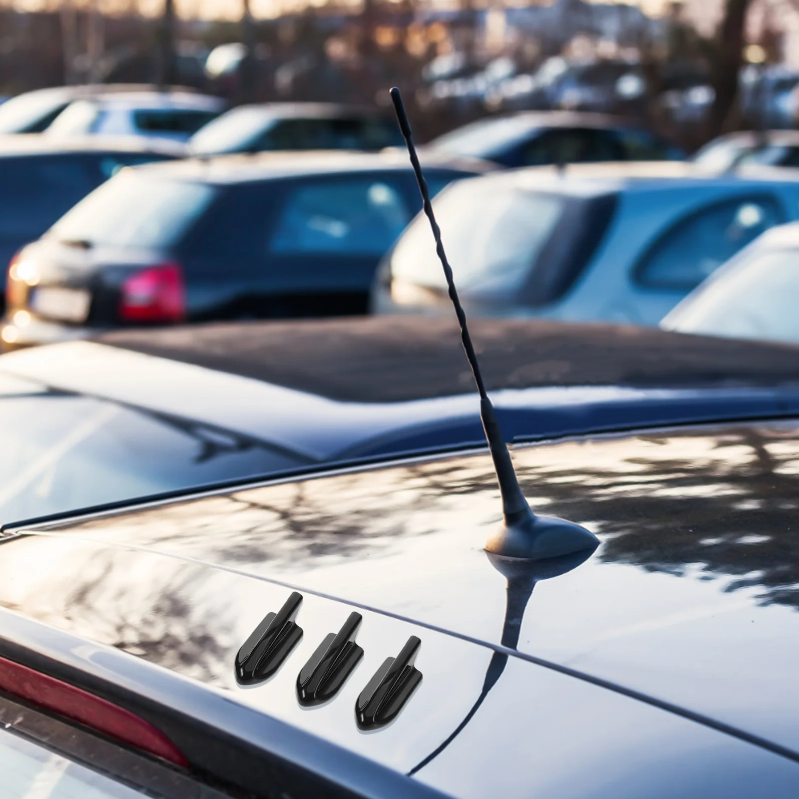 

10Pcs Universal Car Shark Fin Antenna Adhesive Decorative Auto Roof Wing Signal Booster Scratch-Free Car Modification