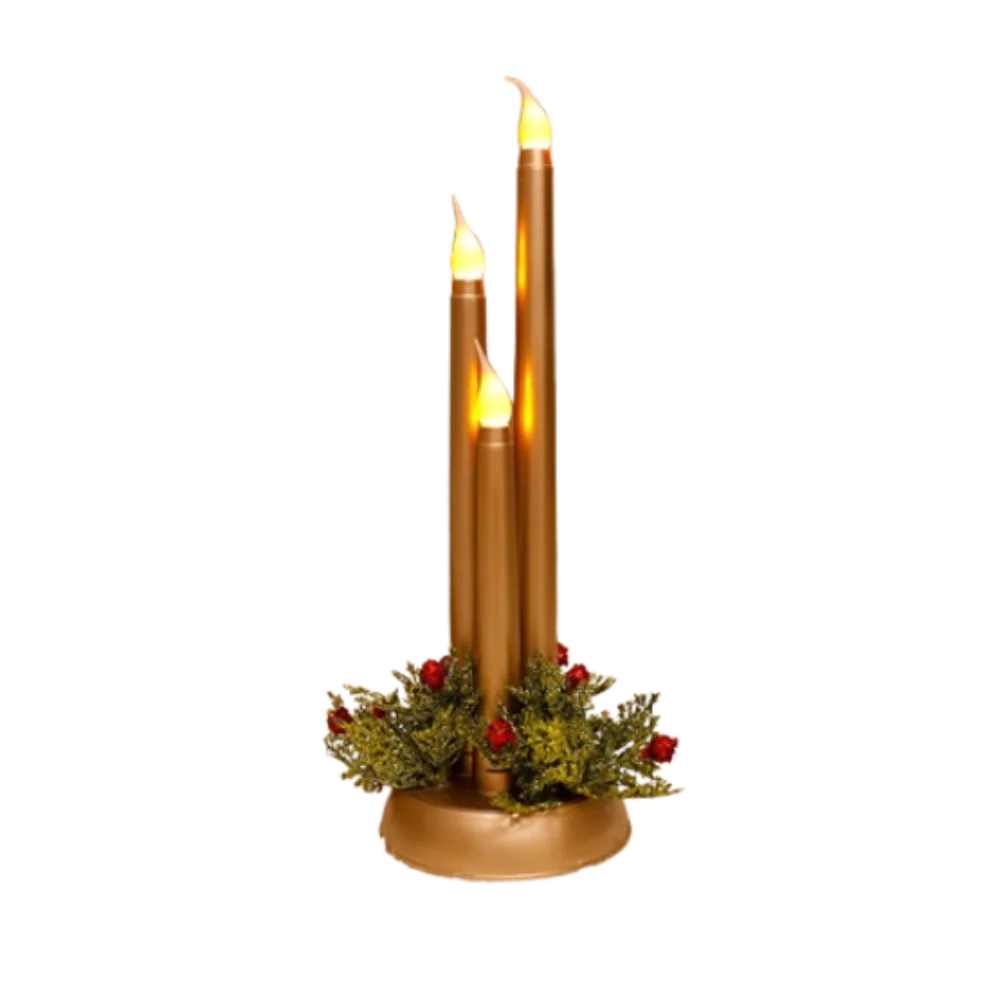

Retro Christmas LED Candles Light Luminous Plastic Electric Candle Tealight Elegant Flickering Simulated Candle Light