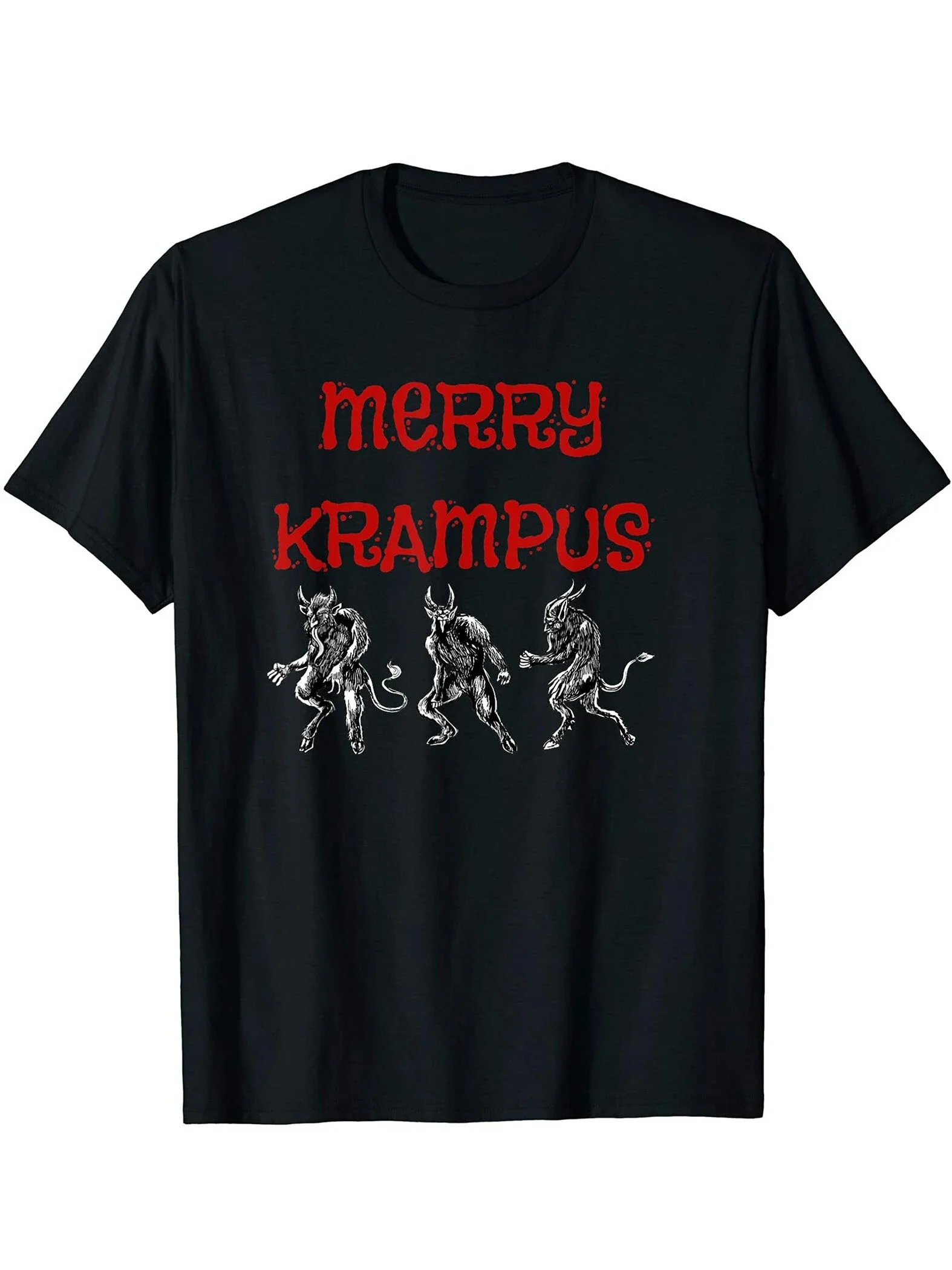 Funny Vintage Merry Krampus Christmas Horror Mens T-Shirt. Summer Cotton Short Sleeve O-Neck Unisex T Shirt New Gift S-3XL