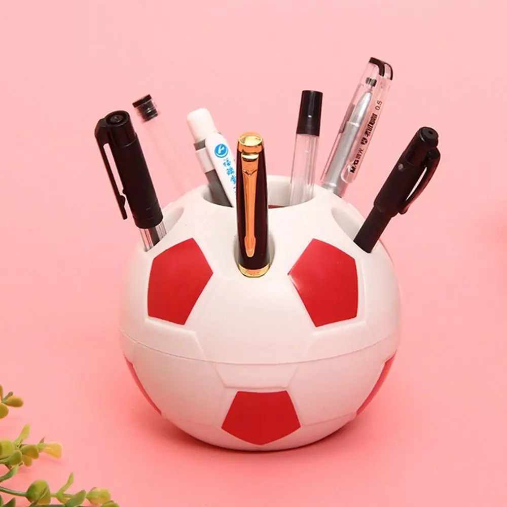 New Design Home Decoration Table Ornament Cartoon Football Pen Holder Pencil Toothbrush Holders Soccer Shape Tool Pen Rack