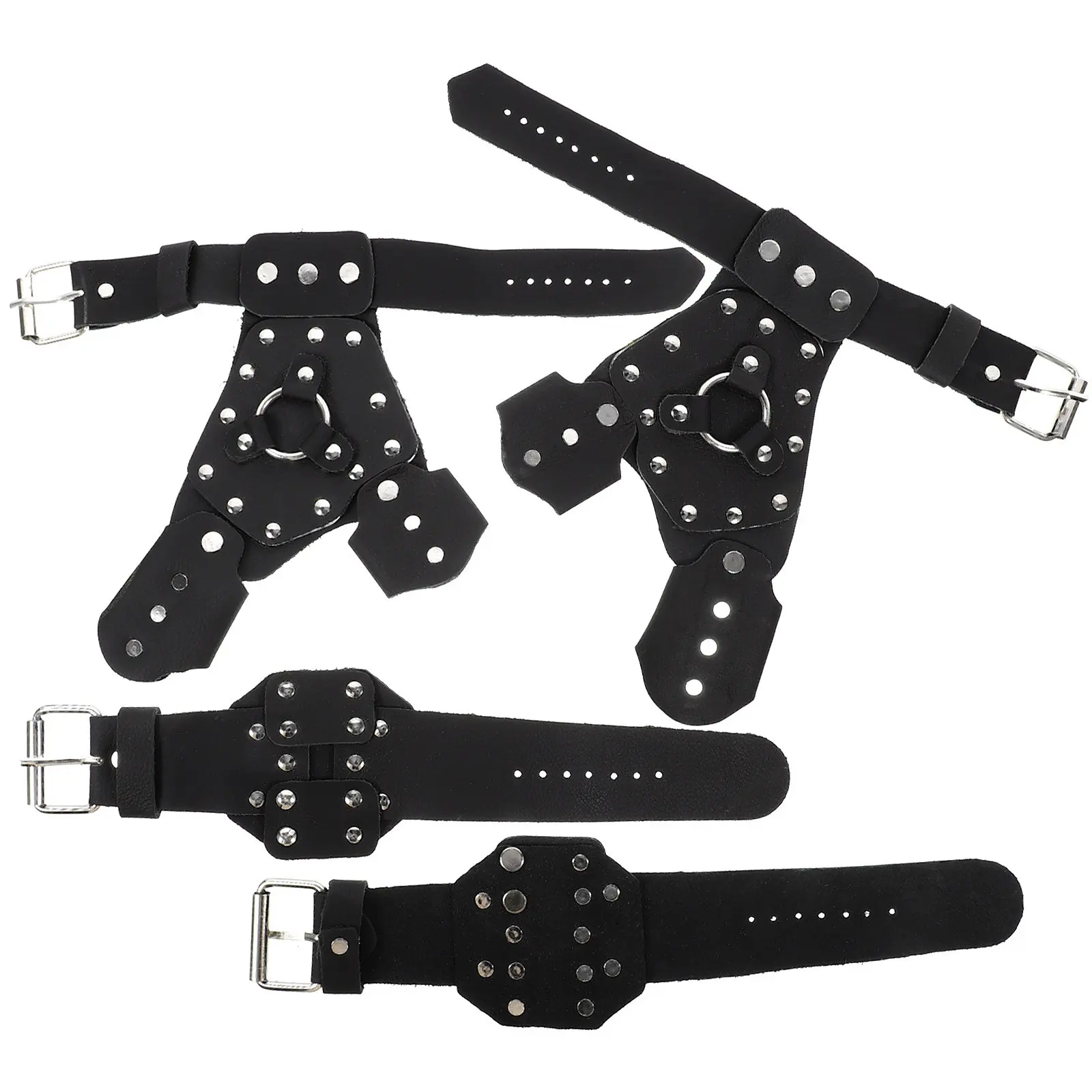 

2 пары легких портативных регулируемых ремешков для рыбалки на открытом воздухе с безопасной для кожи стальной пластиной-пряжкой для ловли луком