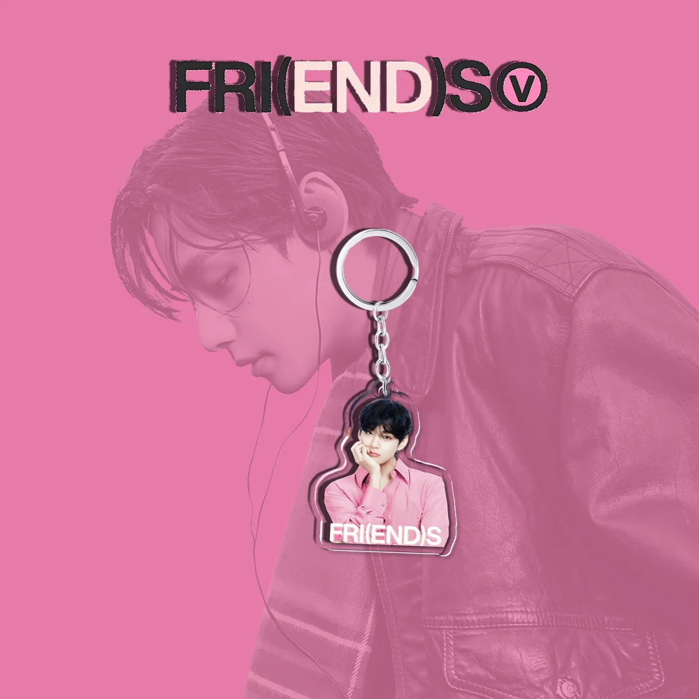 Acrylic Kpop Keychain FRIENDS LAYOVER Album Key Ring Pendent Teakook Accessories Merch