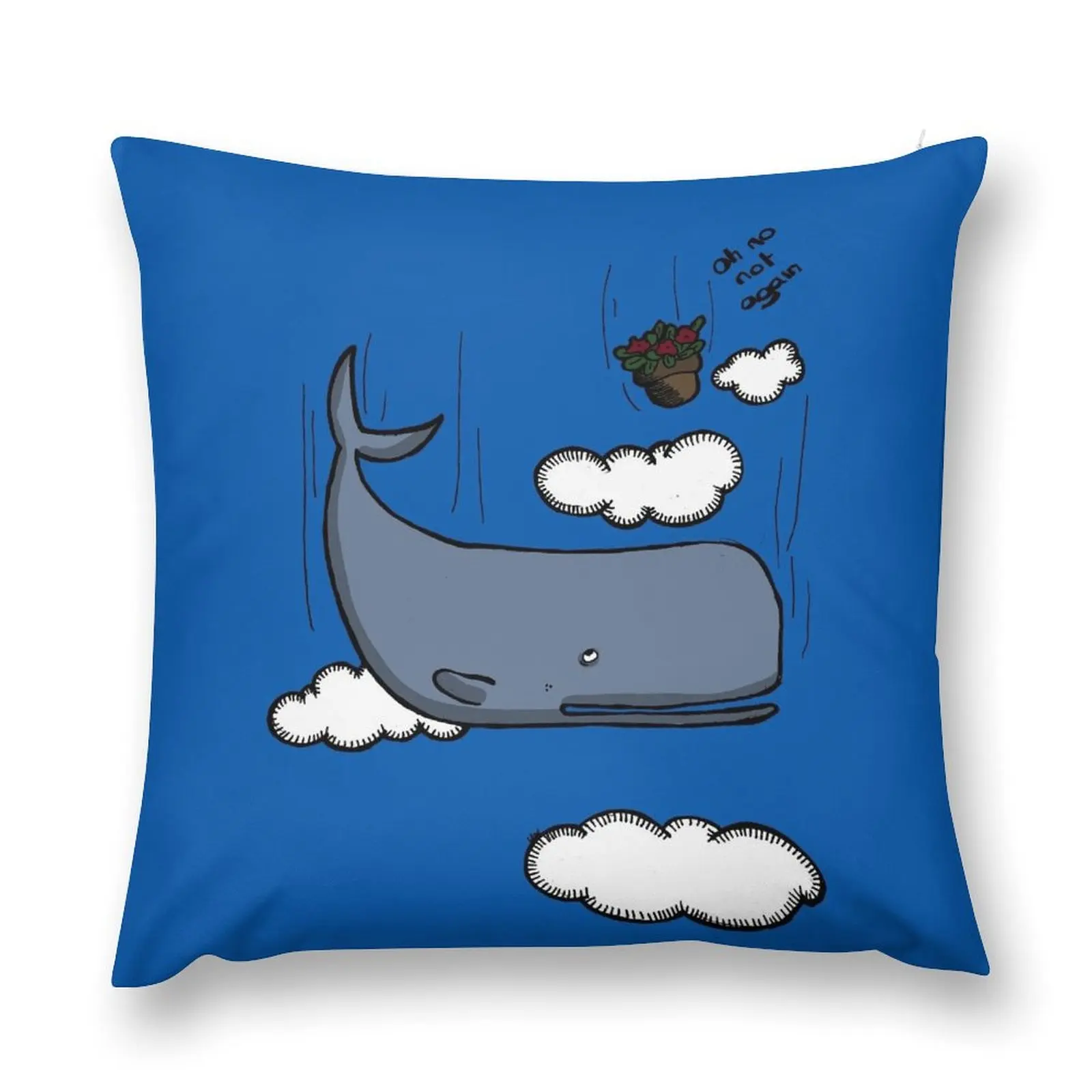 Sperm whale and petunias Throw Pillow pillow cover christmas New year Cushions Home Decor pillow